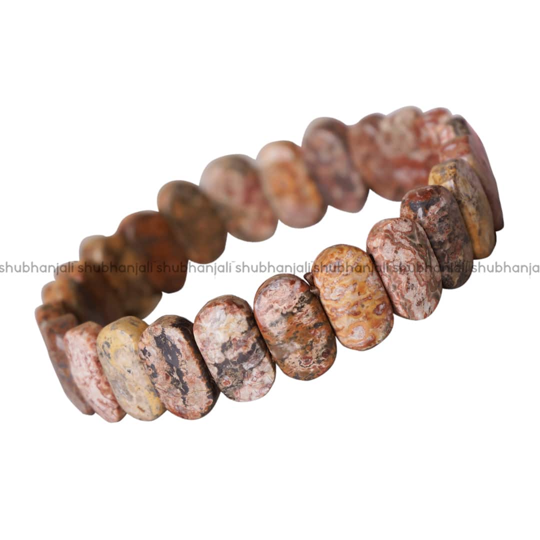 Leopard skin Jasper Oval Faceted Bracelet