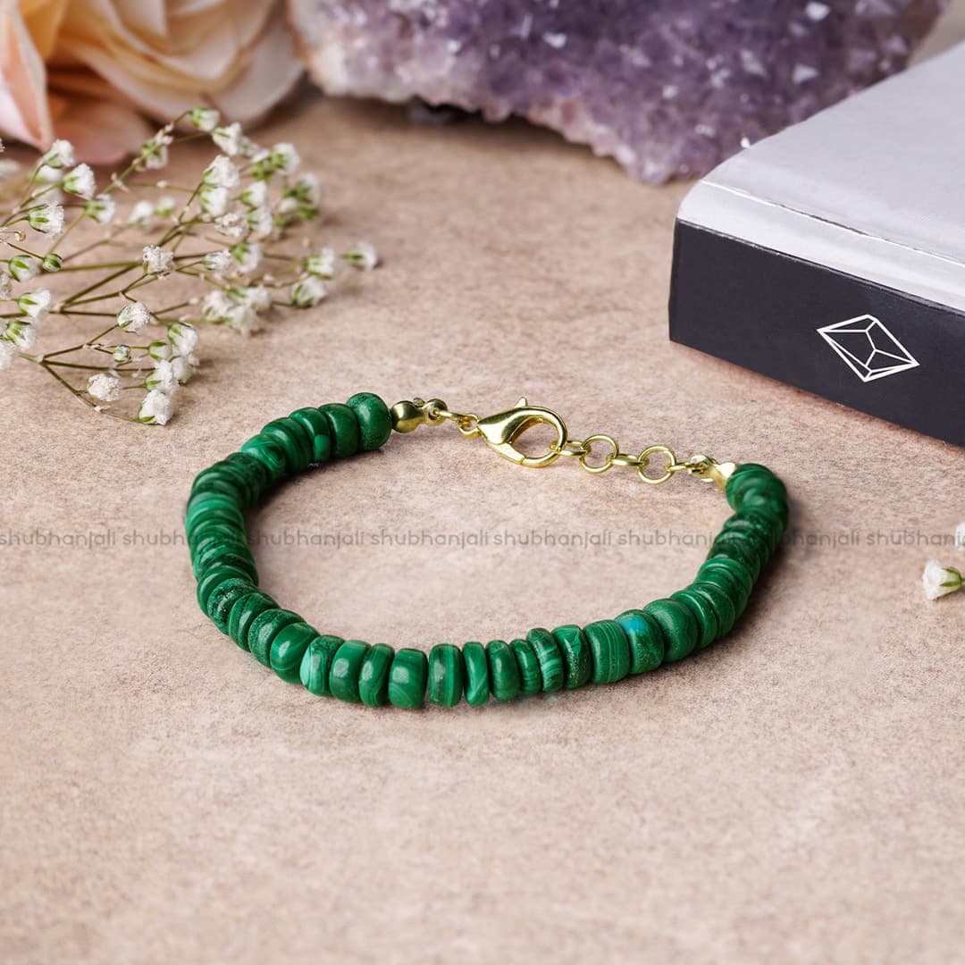 Malachite Bati Shape Beads Bracelet