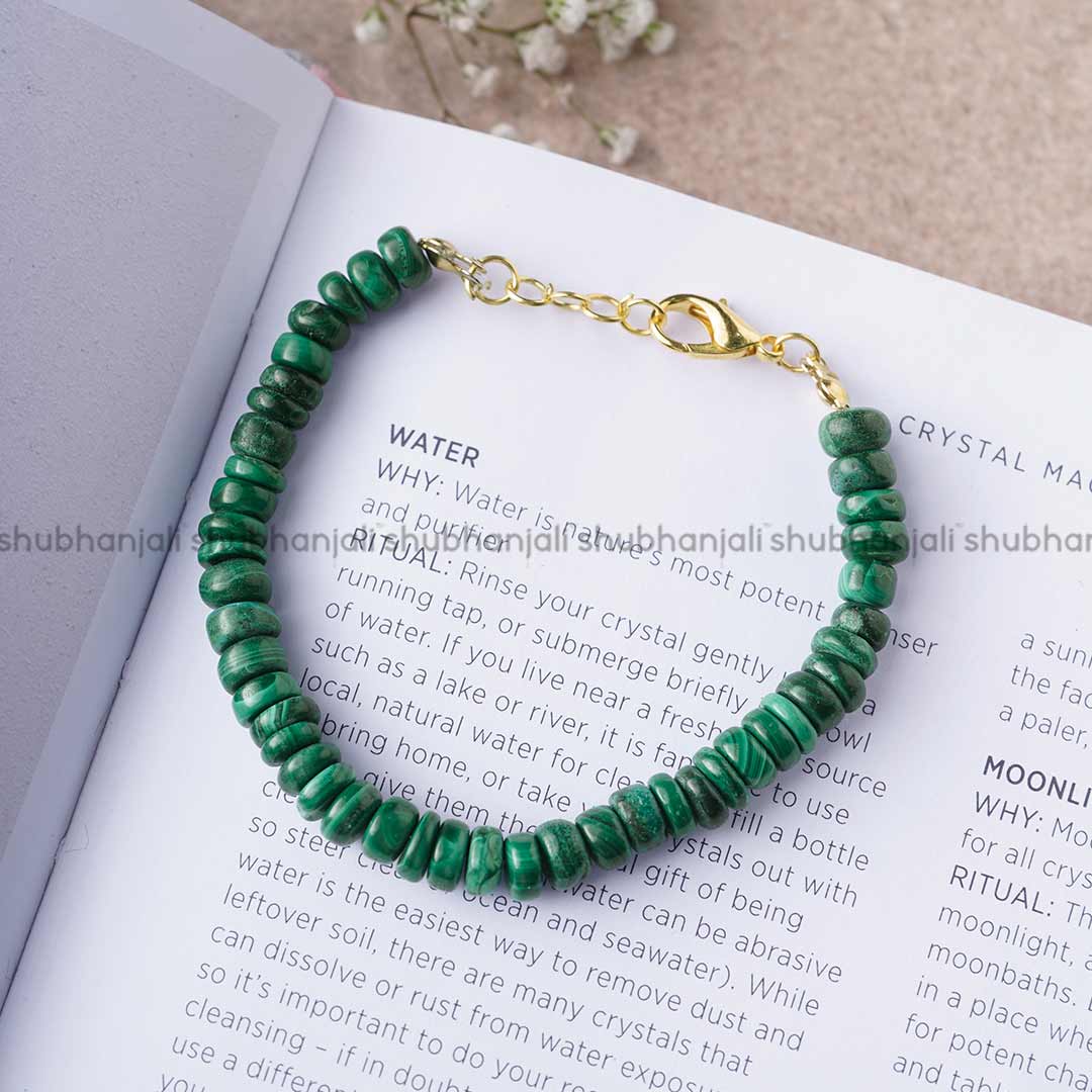 Malachite Bati Shape Beads Bracelet