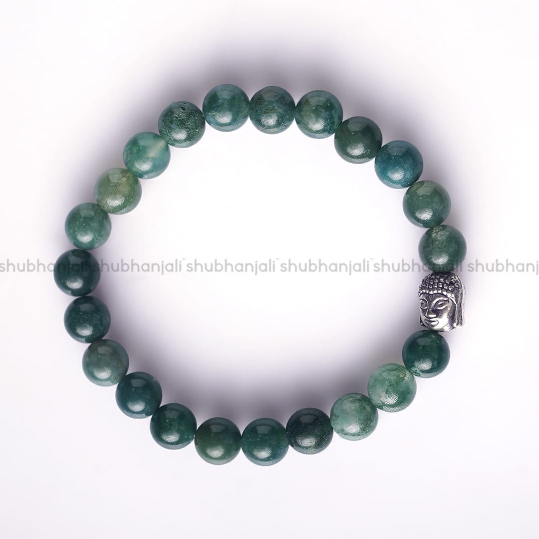 Moss Agate Buddha Bracelet