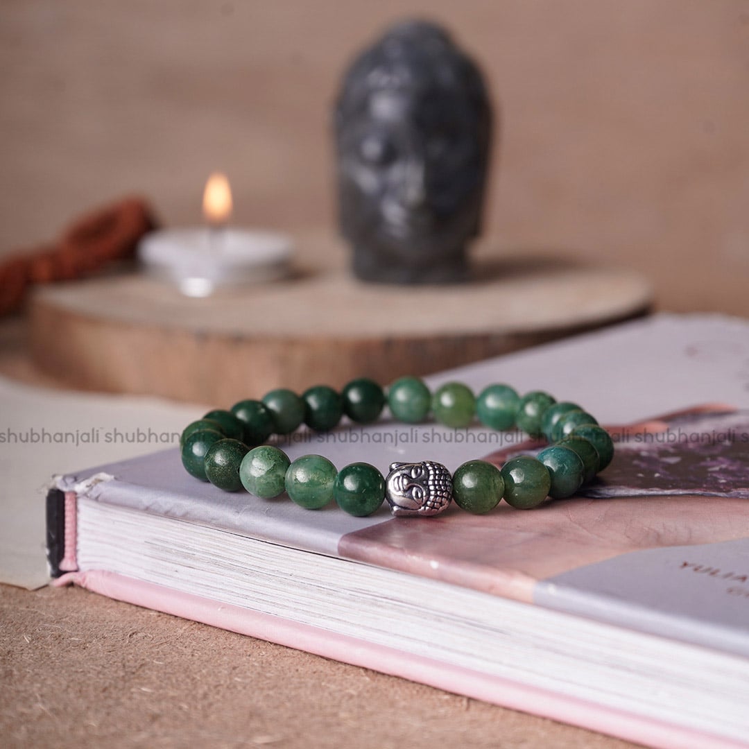 Moss Agate Buddha Bracelet