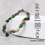 Load image into Gallery viewer, Moss Agate Small Tumble Bracelet
