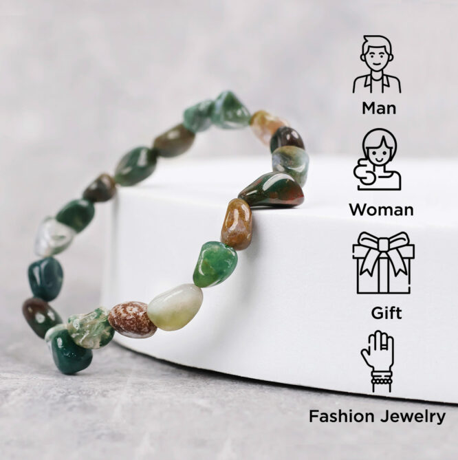 Moss Agate Small Tumble Bracelet