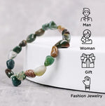 Load image into Gallery viewer, Moss Agate Tumble Bracelet
