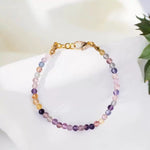 Load image into Gallery viewer, Multi Fluorite Bracelet In 4mm Faceted Beads

