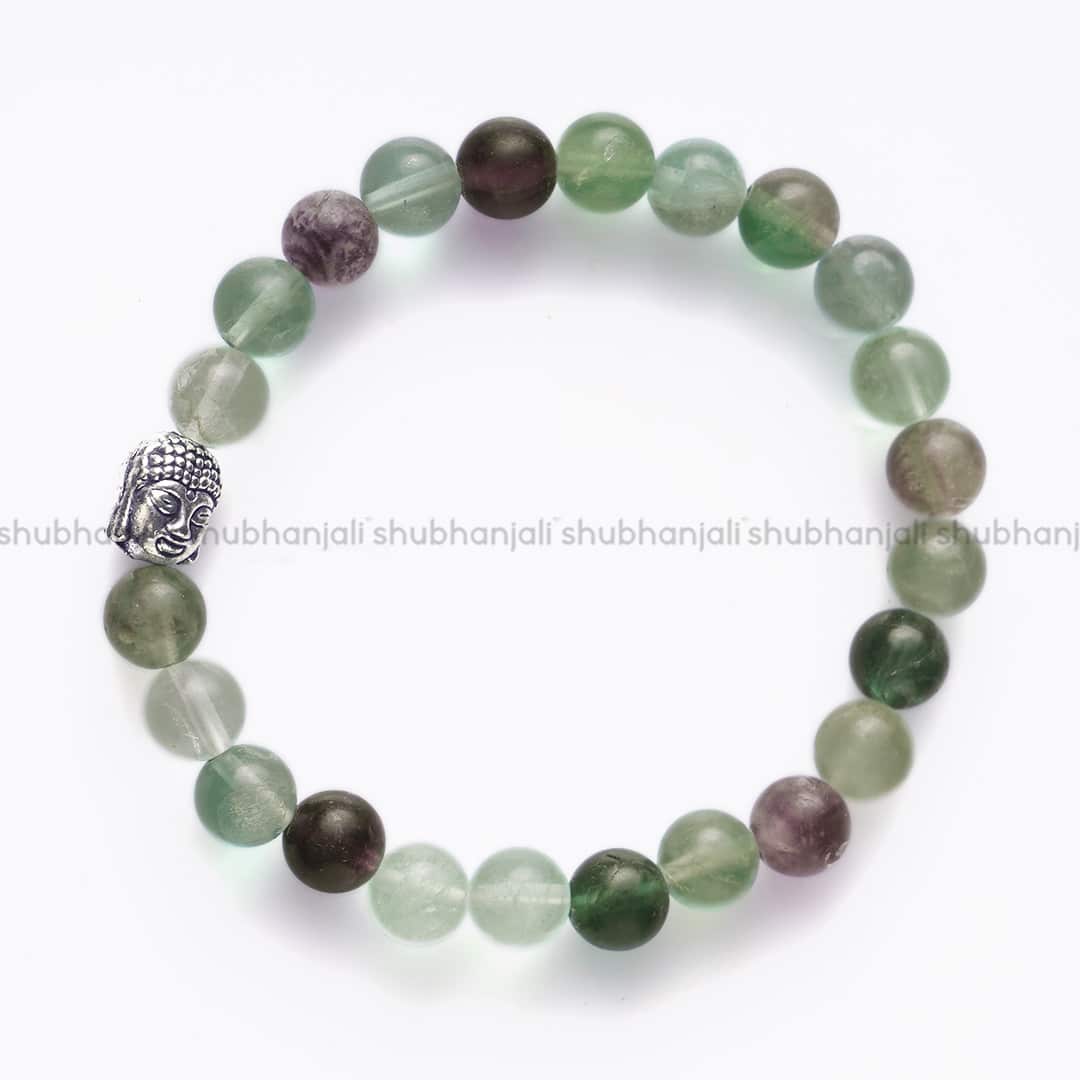 Multi Fluorite Buddha Bracelet