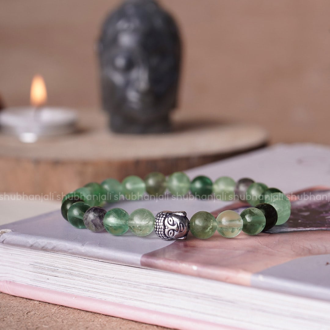 Multi Fluorite Buddha Bracelet