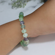 Multi Fluorite Drum Faceted Beads Bracelet