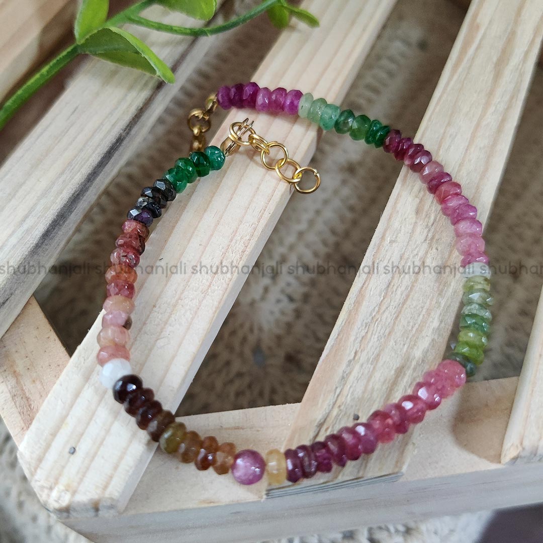 Multi Tourmaline Bati Beads Bracelet