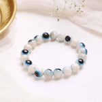 Load image into Gallery viewer, Natural Evil Eye Aragonite Bracelet
