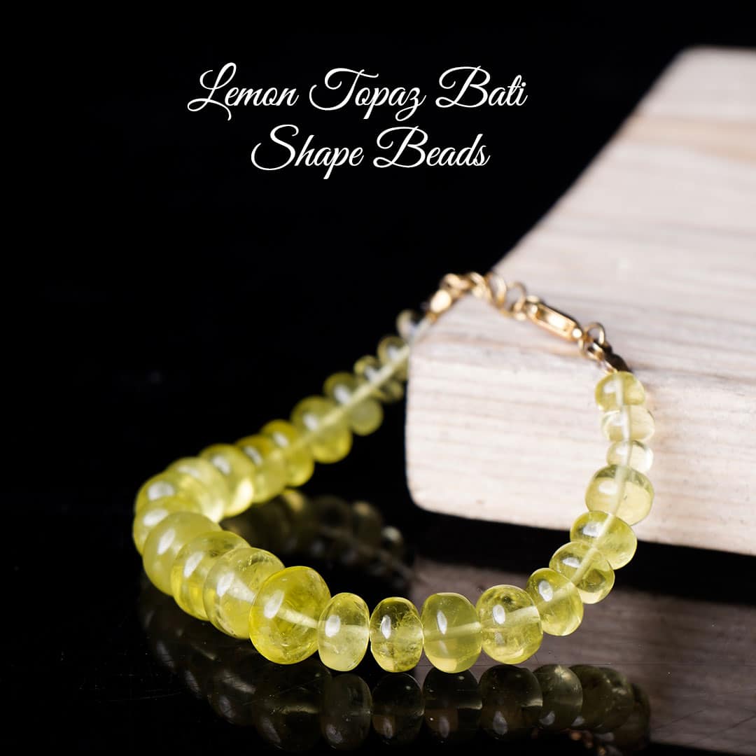 Lemon Topaz Bati Beads Bracelet