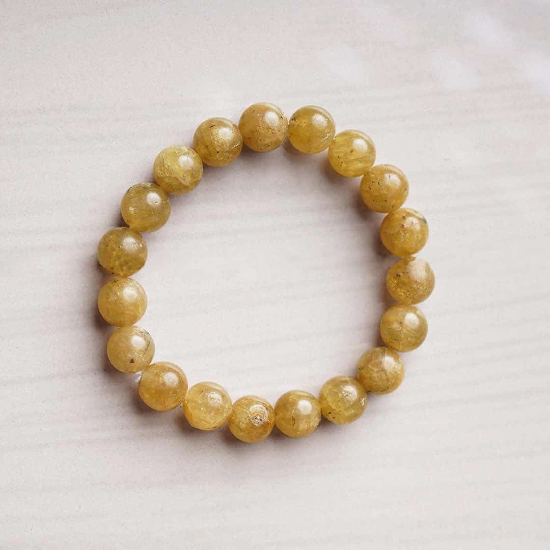 Yellow Apatite Bracelet - 10MM, Crystal for Self Esteem, Confidence, Wisdom