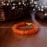 Load image into Gallery viewer, Orange Carnelian Cube Beads Bracelet
