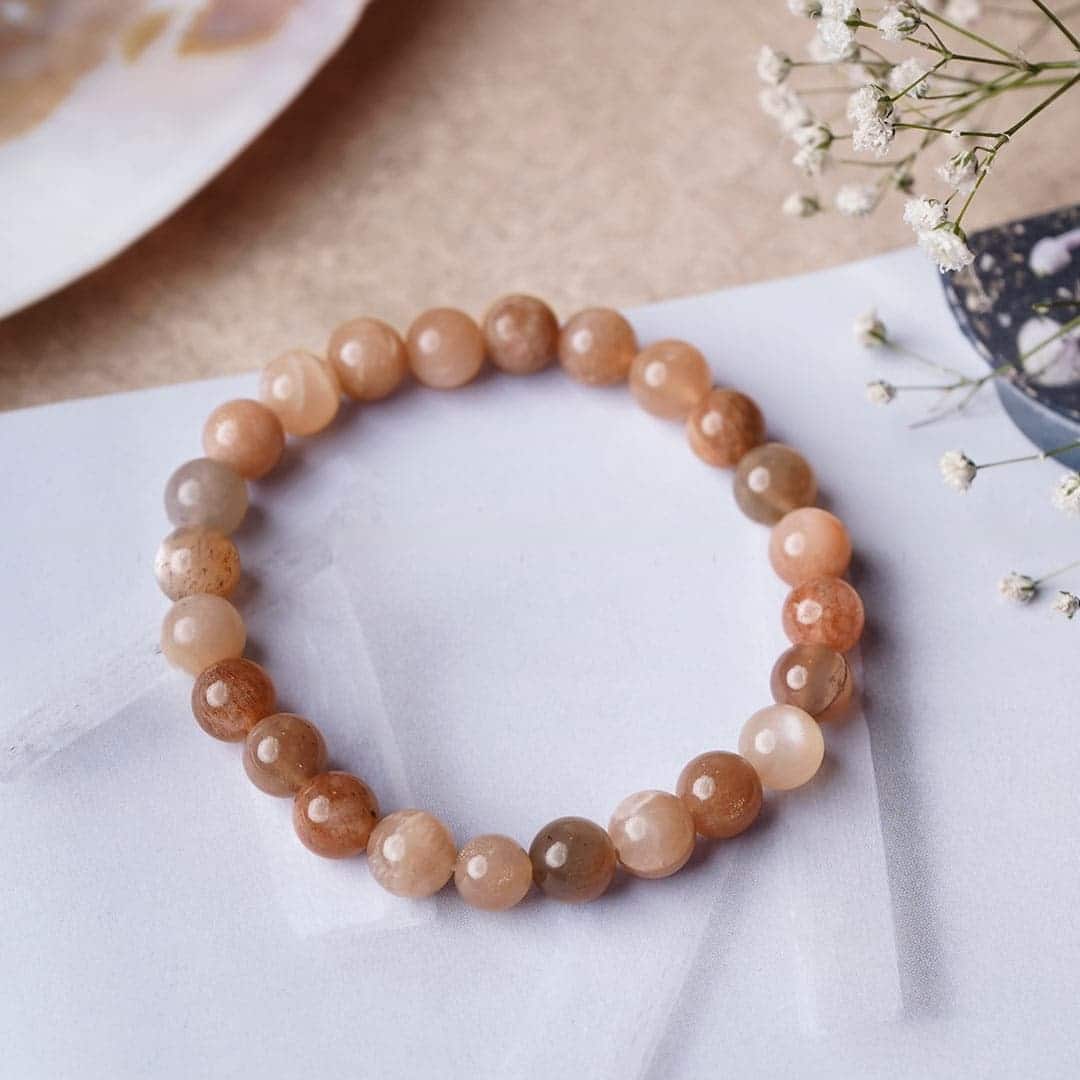 Peach Moonstone Bracelet 8mm