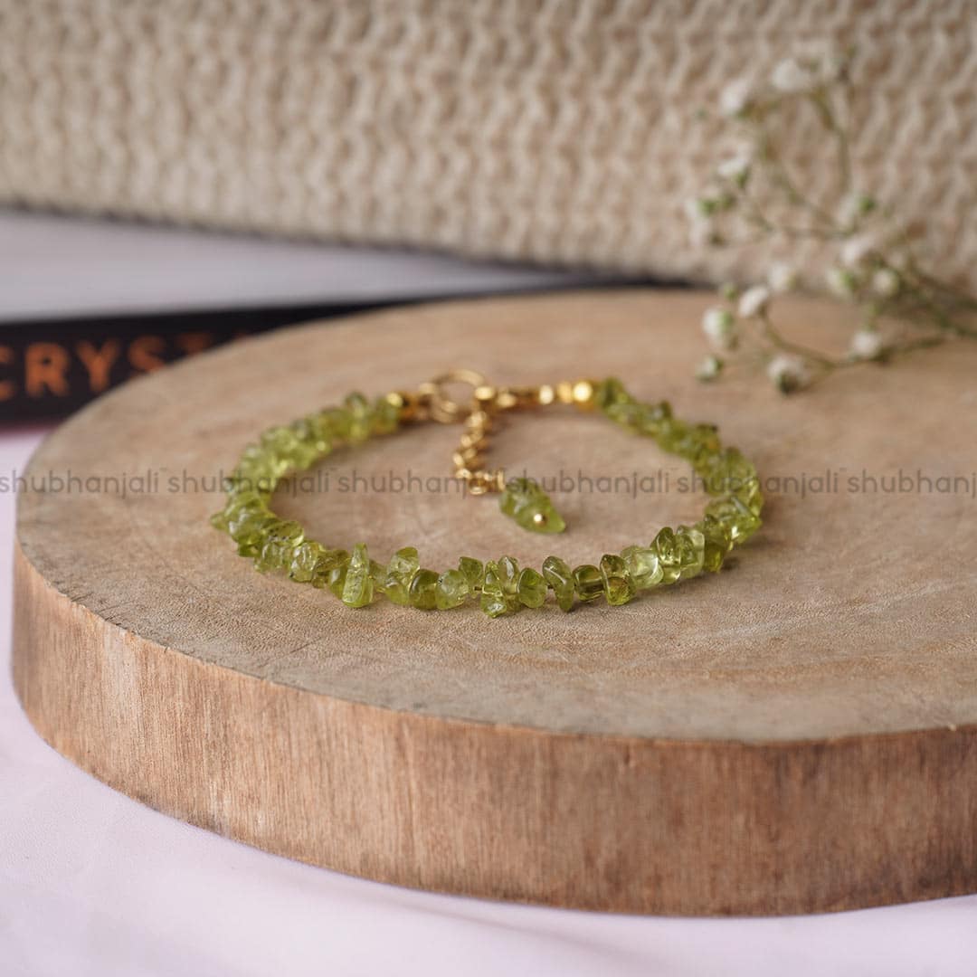 Peridot Chips Chain Bracelet