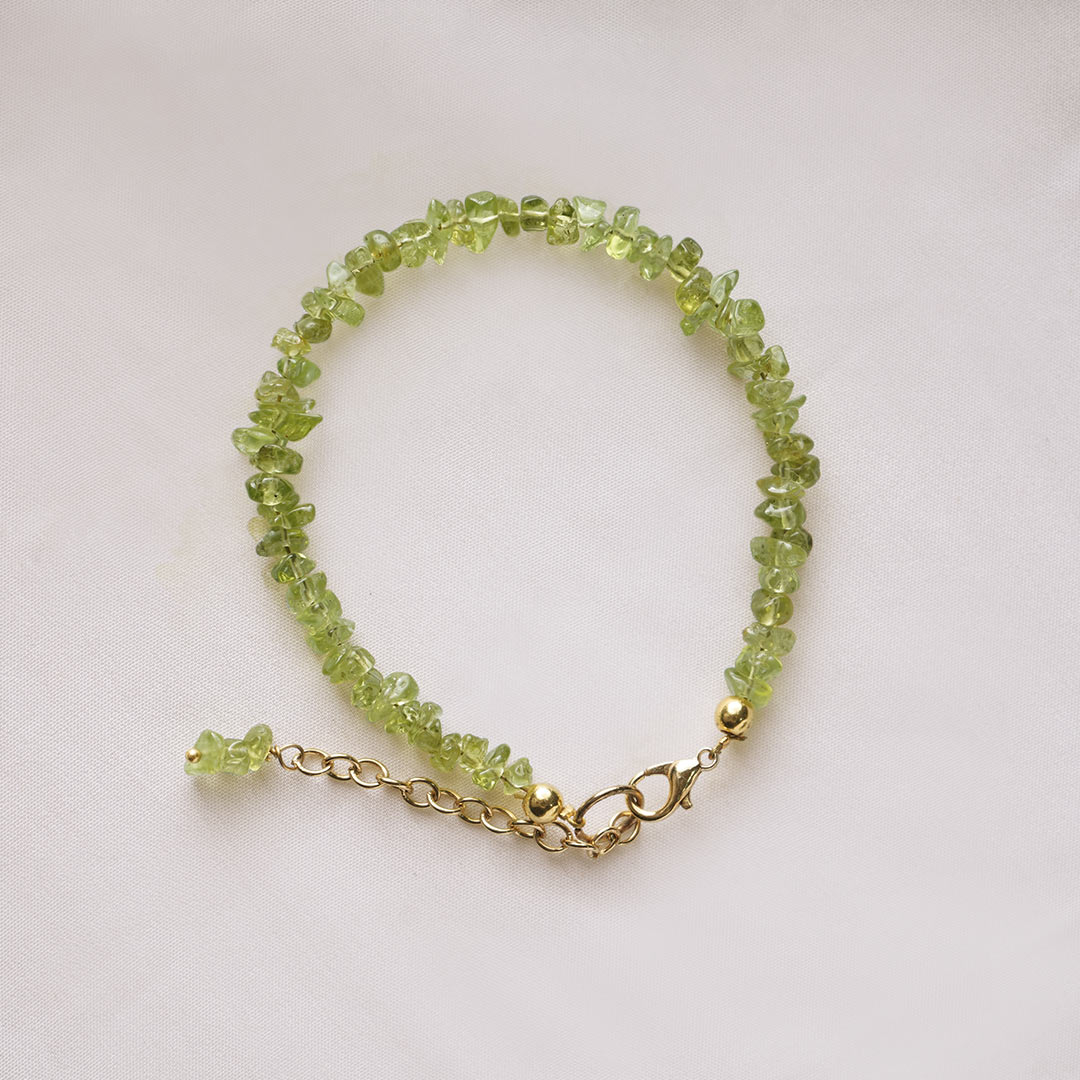 Peridot Chips Chain Bracelet