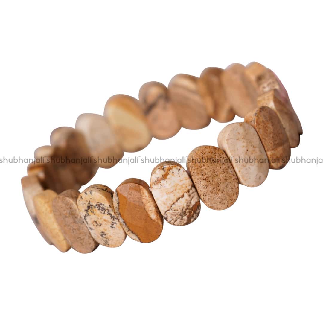 Picture Jasper Oval Faceted Bracelet