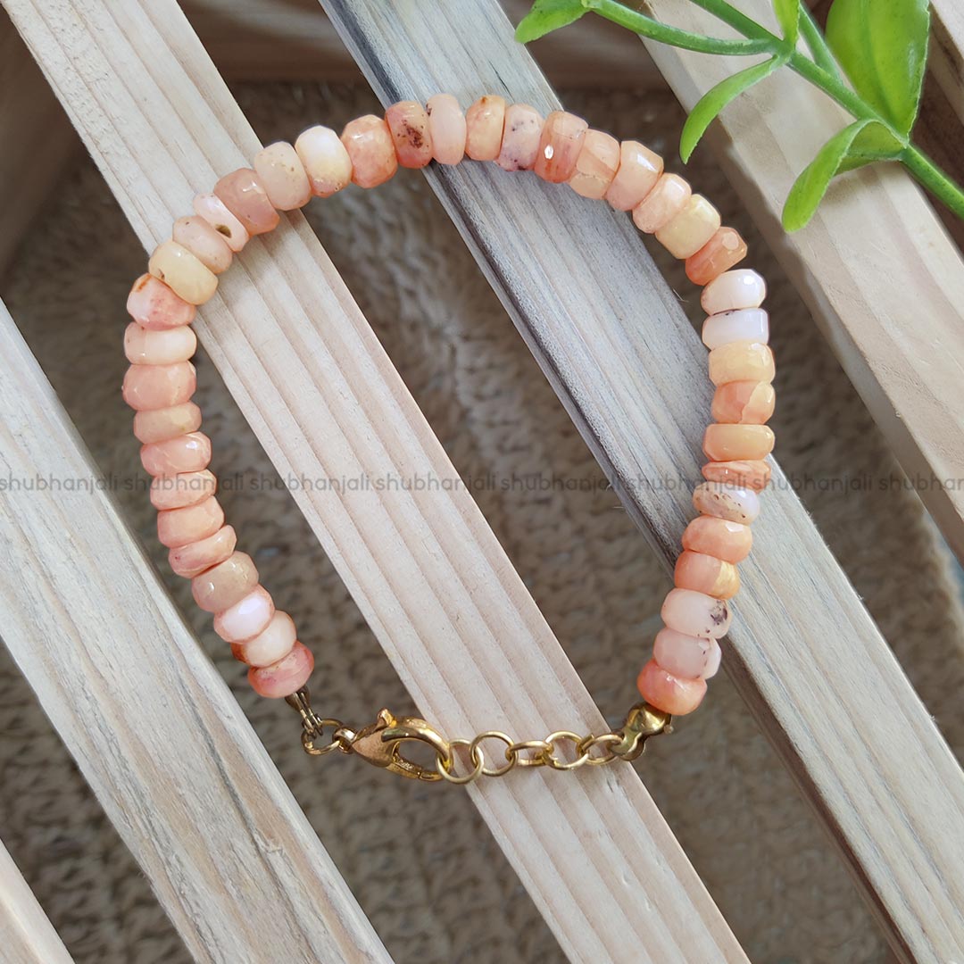 Pink Opal Faceted Bati Beads Bracelet