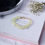 Load image into Gallery viewer, Prehnite Tear Drop Beads Bracelet
