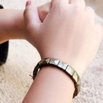 Load image into Gallery viewer, Pyrite Bracelet In Pyramid Shape Beads
