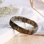 Load image into Gallery viewer, Pyrite Bracelet In Pyramid Shape Beads
