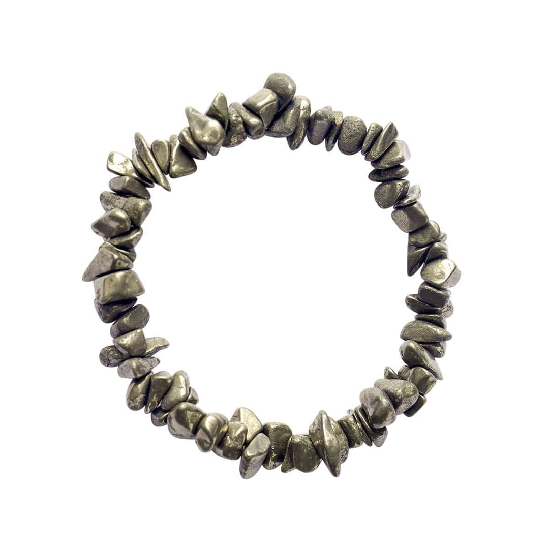 Pyrite Chips Stone Bracelet