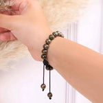 Load image into Gallery viewer, Pyrite Thread Bracelet 8mm
