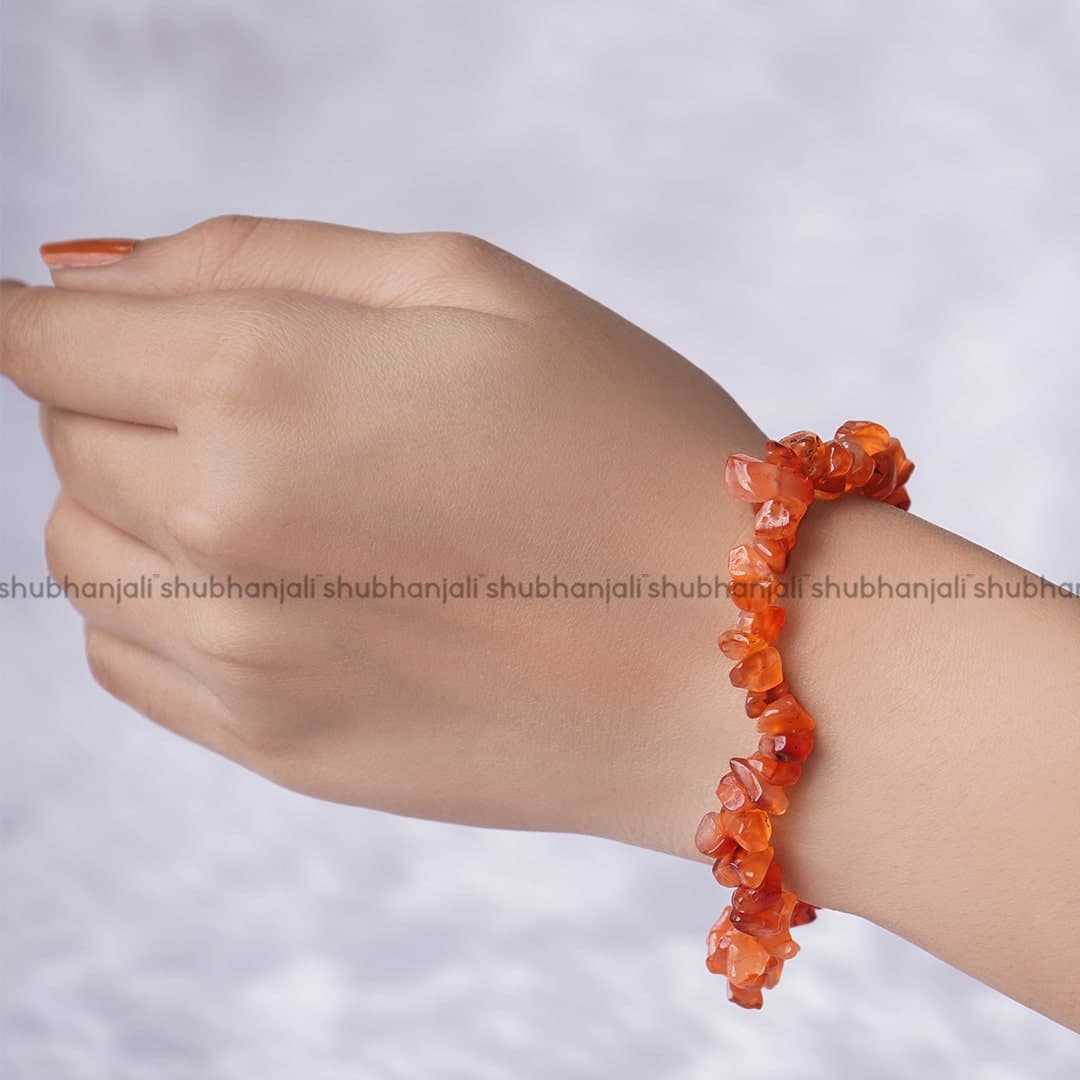 Red Carnelian Chips Bracelet