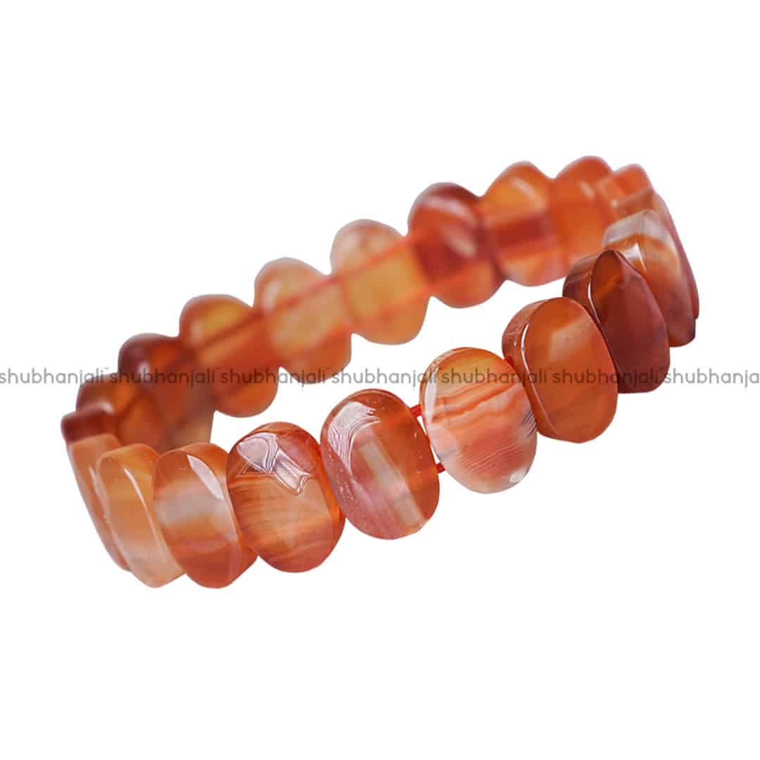 Red Carnelian Oval Faceted Bracelet