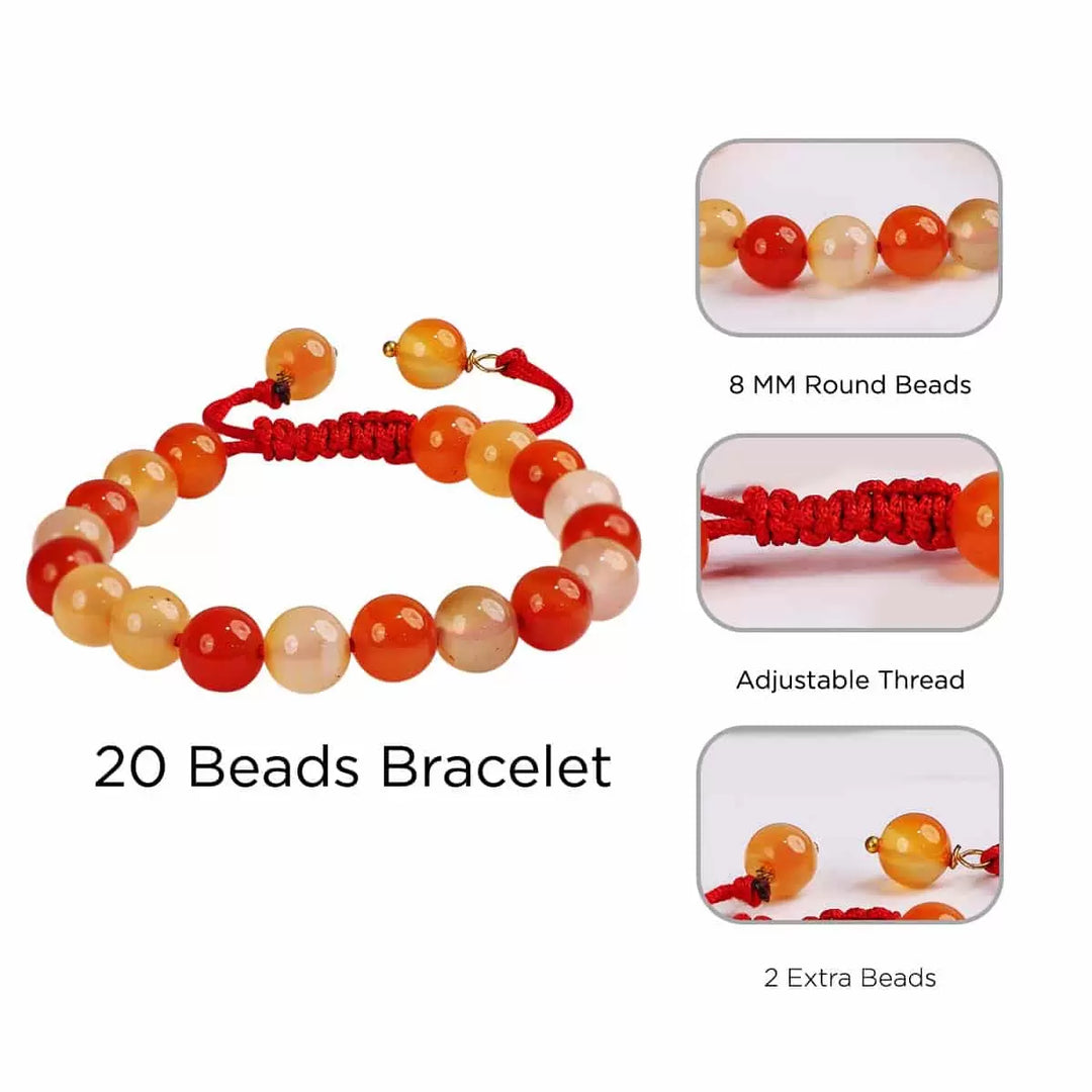 Red Carnelian Thread Bracelet 8mm