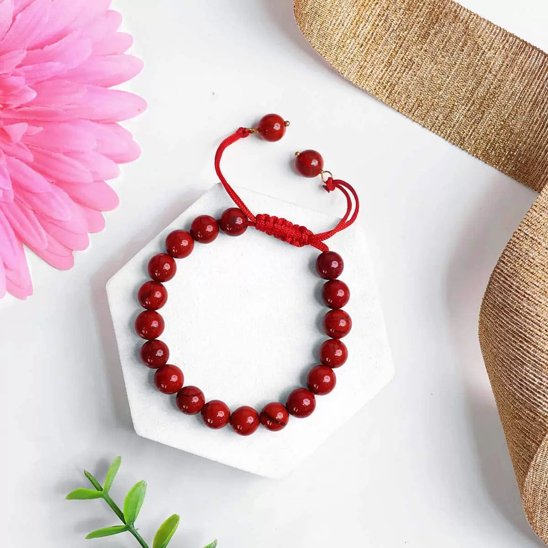 Red Jasper Thread Bracelet 8mm