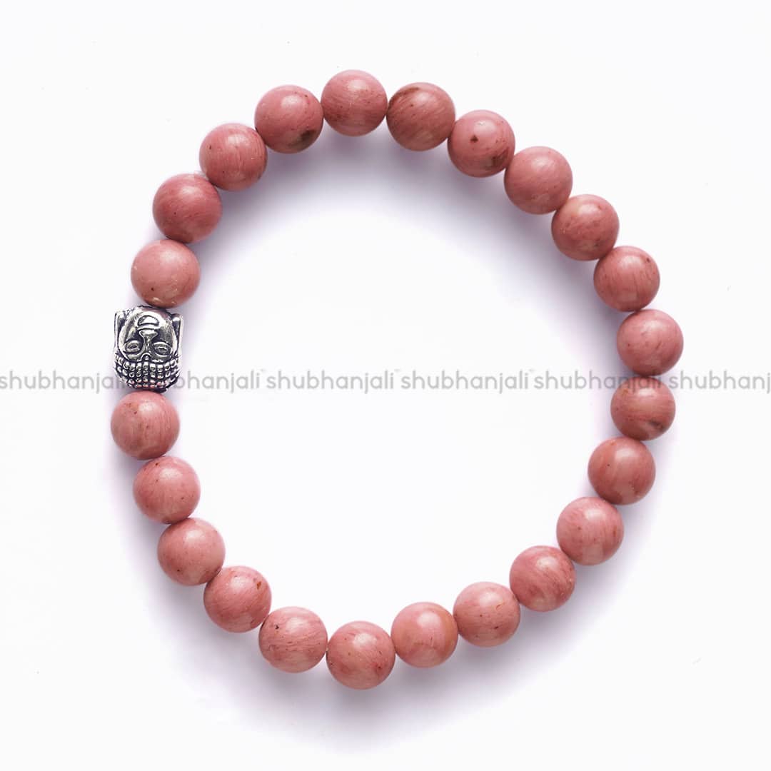 Rhodochrosite Buddha Bracelet