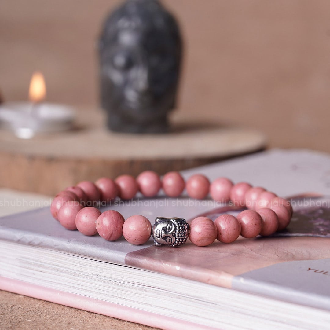 Rhodochrosite Buddha Bracelet