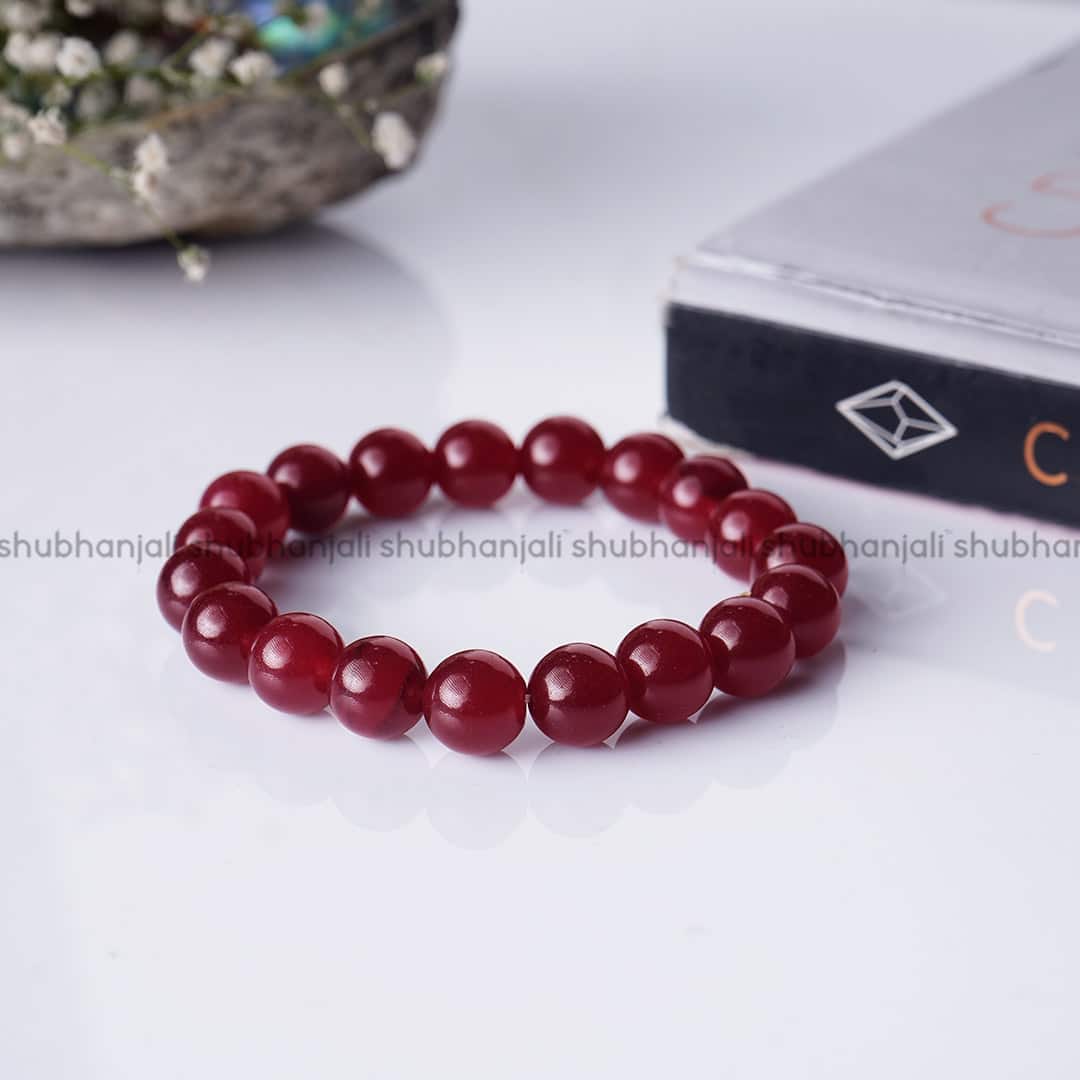 Ruby Round Bead Bracelet