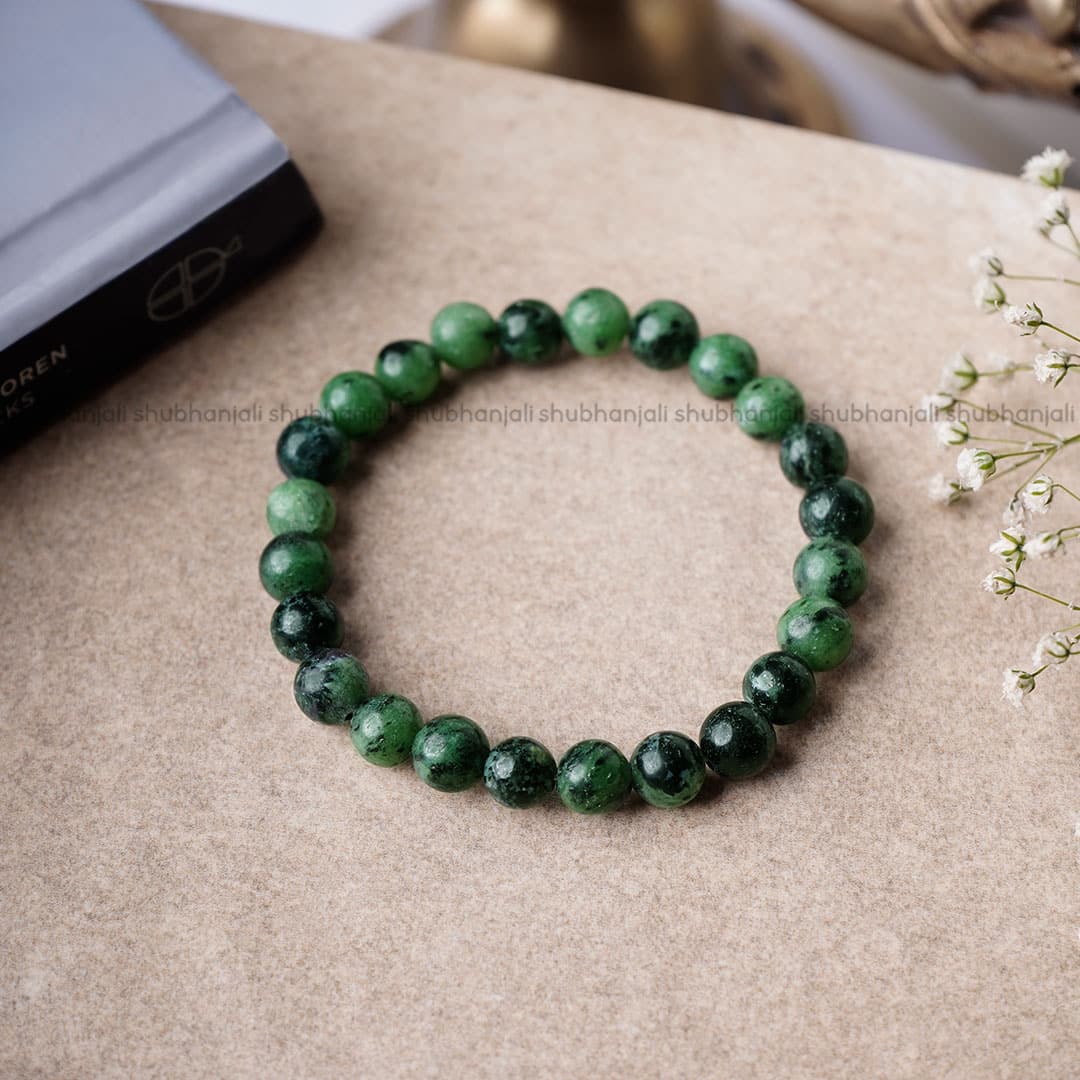 Ruby Zoisite Round Beads Bracelet