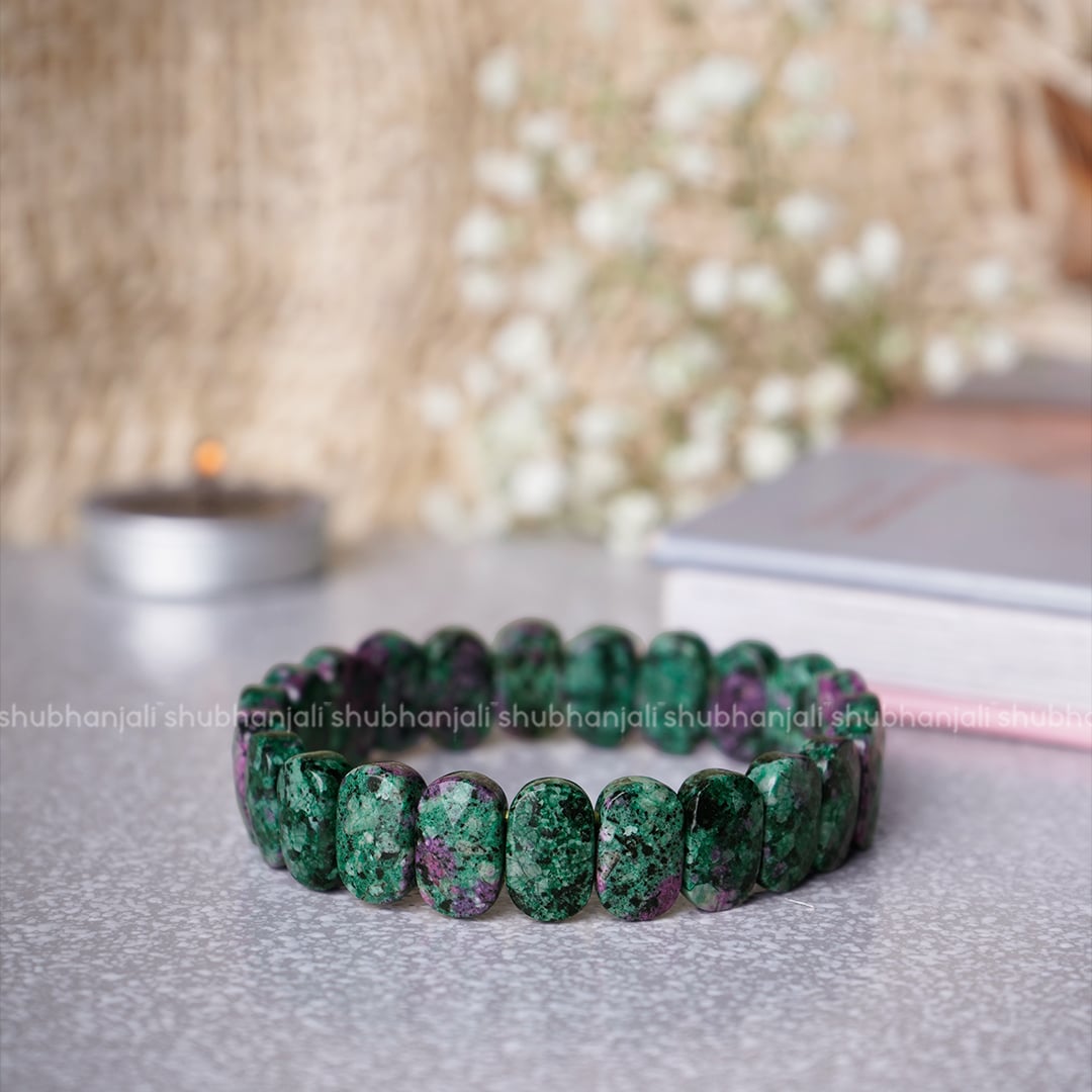 Ruby Zoisite Oval Faceted Bracelet