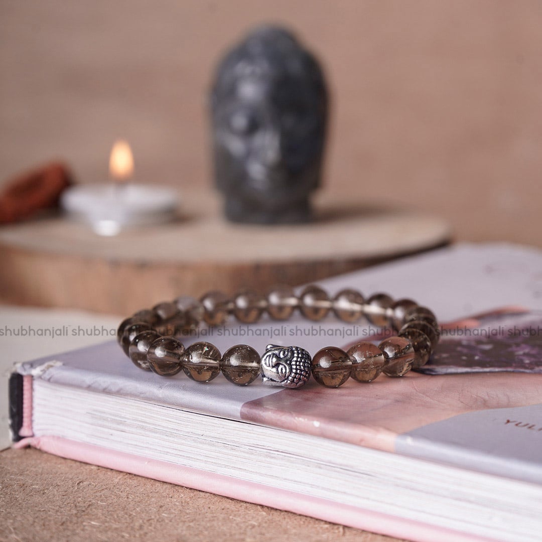 Smoky Quartz Buddha Bracelet