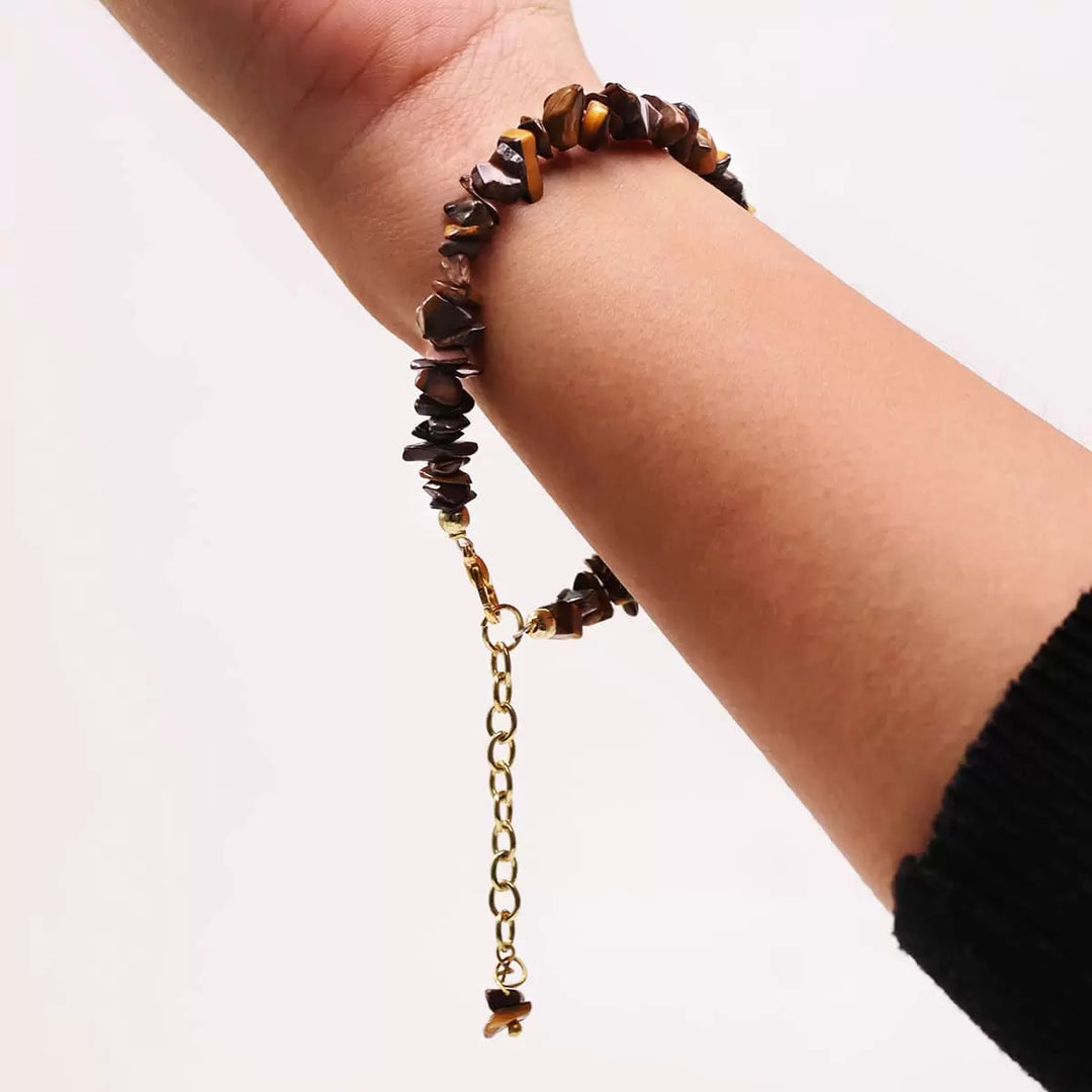 Tiger Eye Chips Chain Bracelet