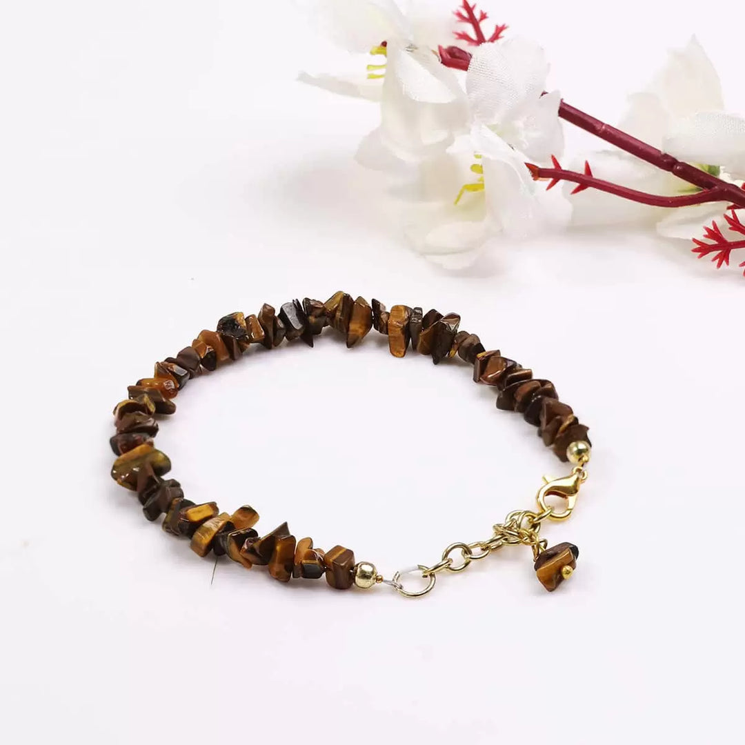 Tiger Eye Chips Chain Bracelet