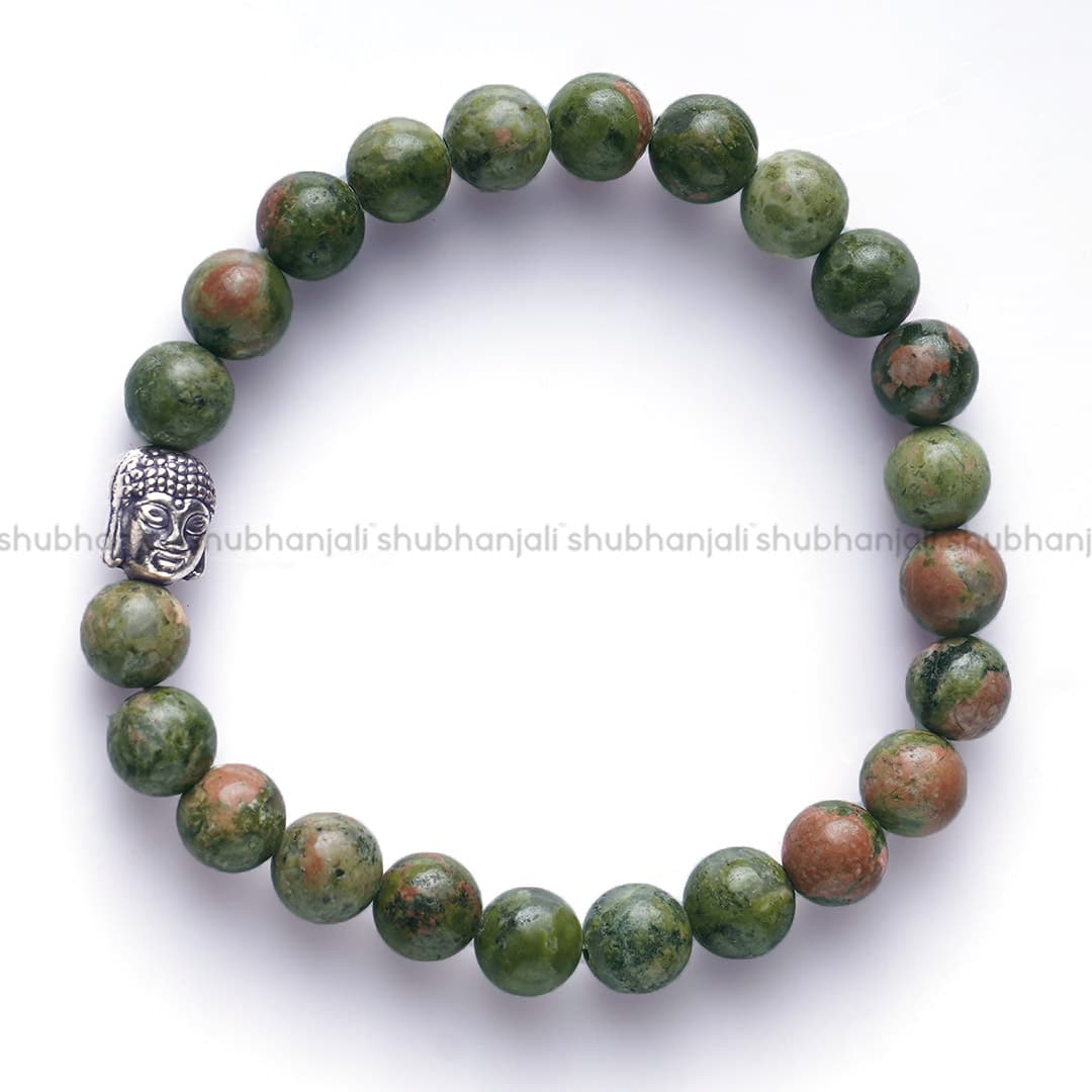 Unakite Buddha Bracelet