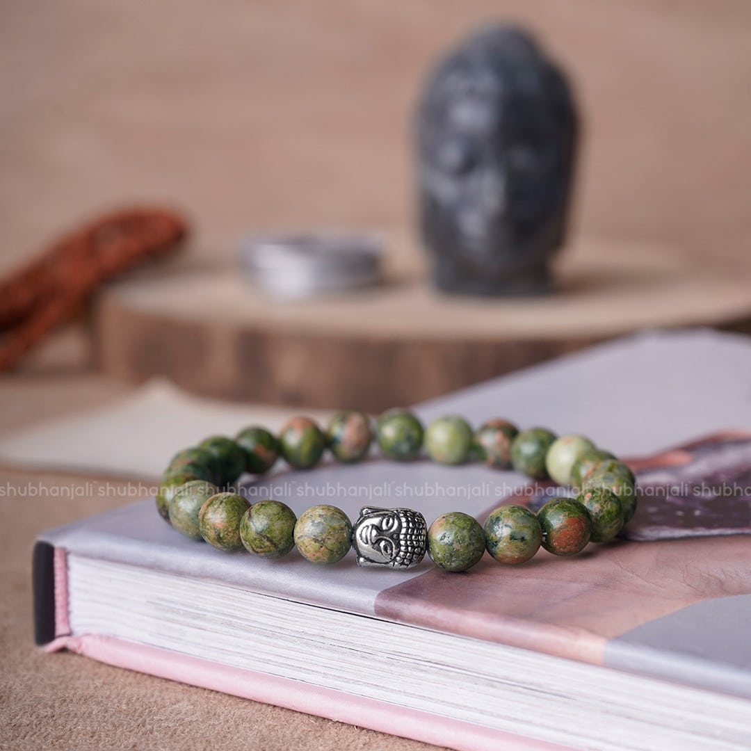 Unakite Buddha Bracelet