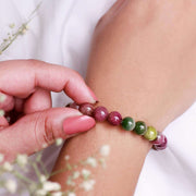 Premium Watermelon Tourmaline Round Beads Bracelet