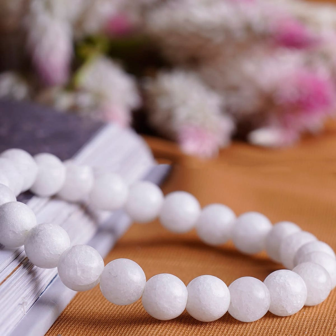 White Agate Bracelet 8MM