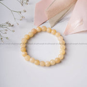 Yellow Calcite Round Beads Bracelet