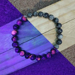Load image into Gallery viewer, Yooperlite Round Stone 8 mm 24 Beads Elastic Bracelet
