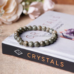 Load image into Gallery viewer, Yooperlite Round Stone 8 mm 24 Beads Elastic Bracelet
