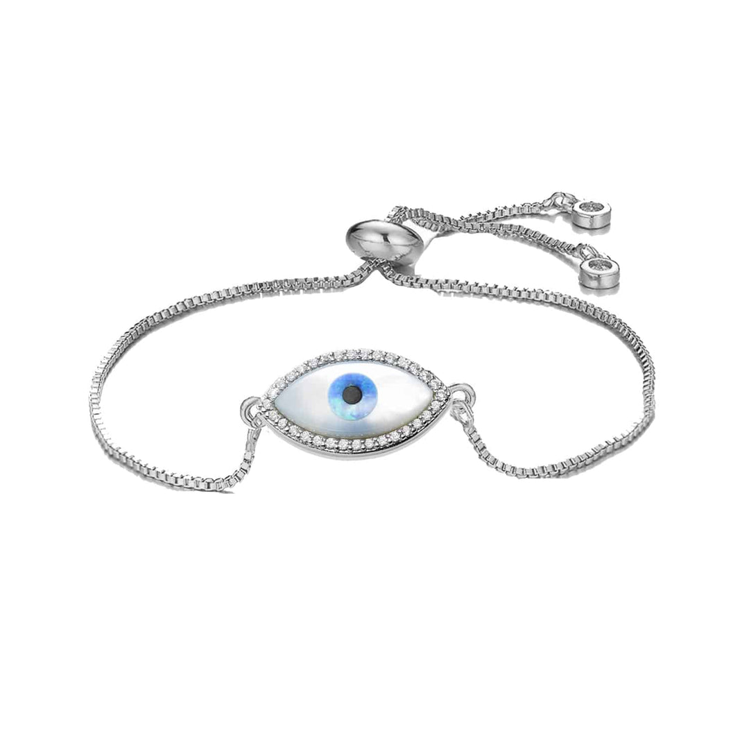 Turkish Evil Eye Mother of Pearls Charm Bracelet