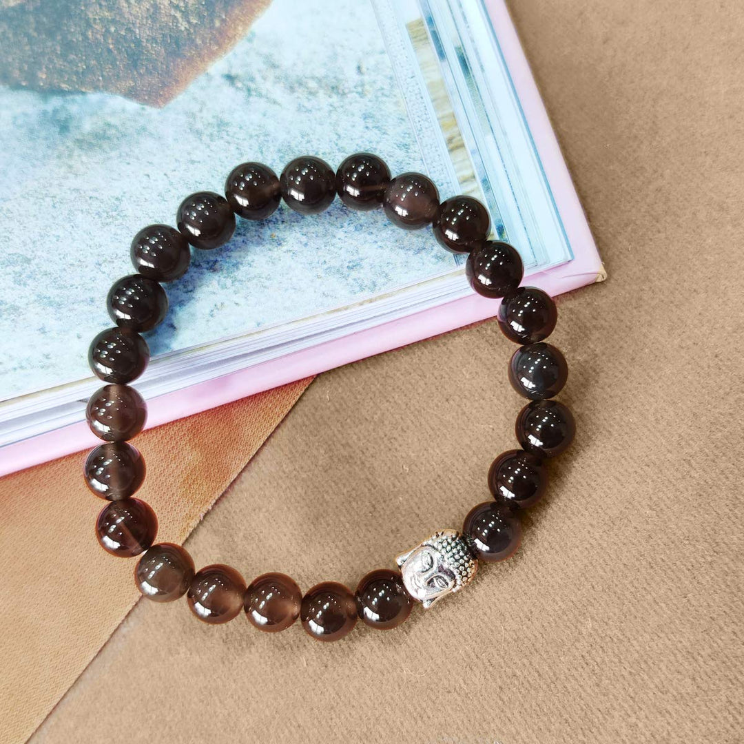 Smoky Quartz Buddha Bracelet