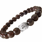 Load image into Gallery viewer, Smoky Quartz Buddha Bracelet
