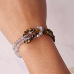 Load image into Gallery viewer, Tiger Eye &amp; Labradorite Faceted Knot Bracelet 4mm
